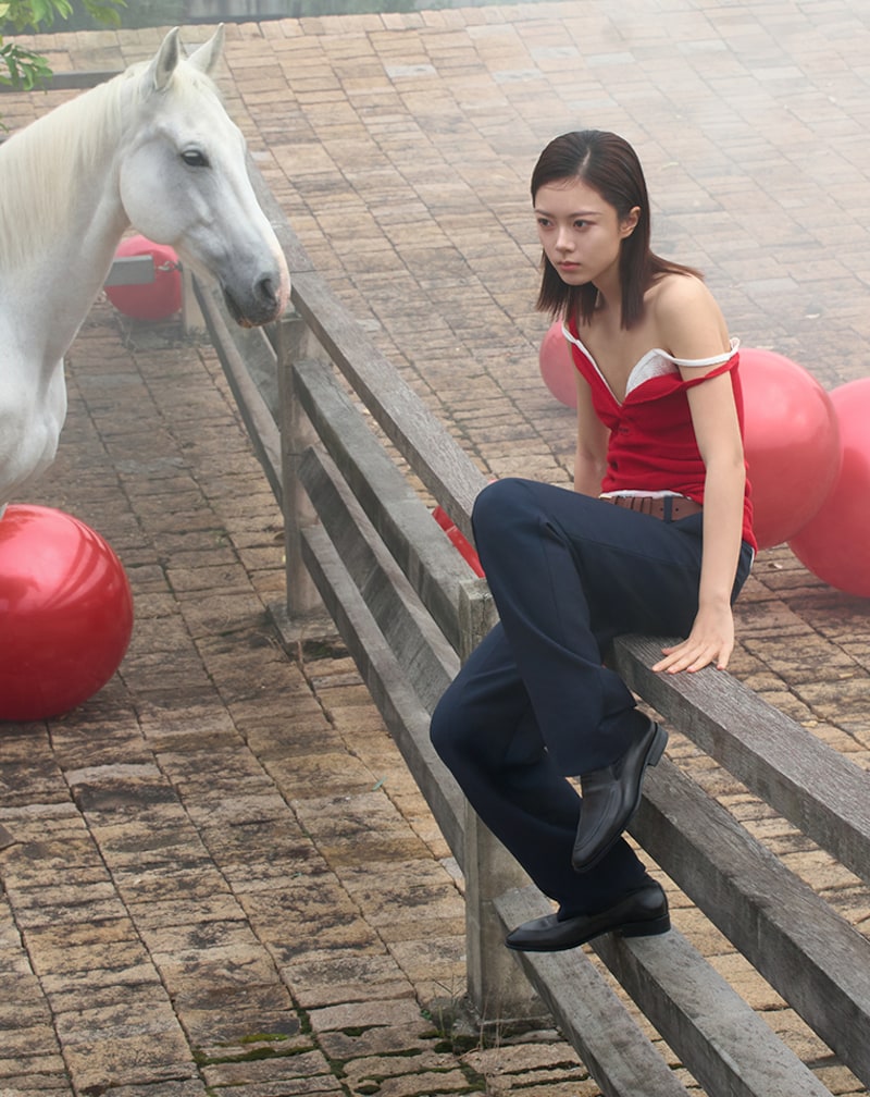 Amaranth Red/maize Yellow Washed Poplin Miniskirt | Miu Miu