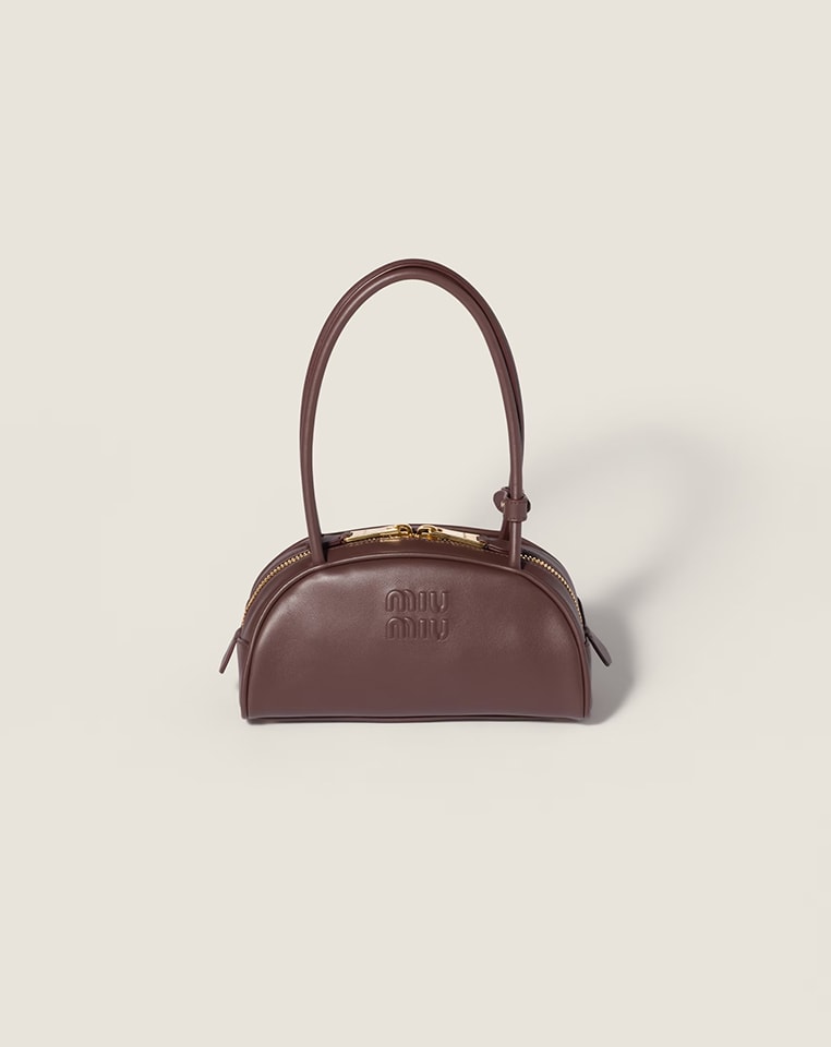 Cognac Ivy Leather Patchwork Bag | Miu Miu
