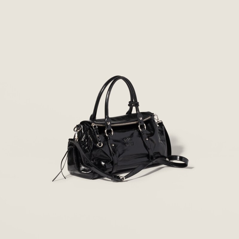 Shiny leather handbag
