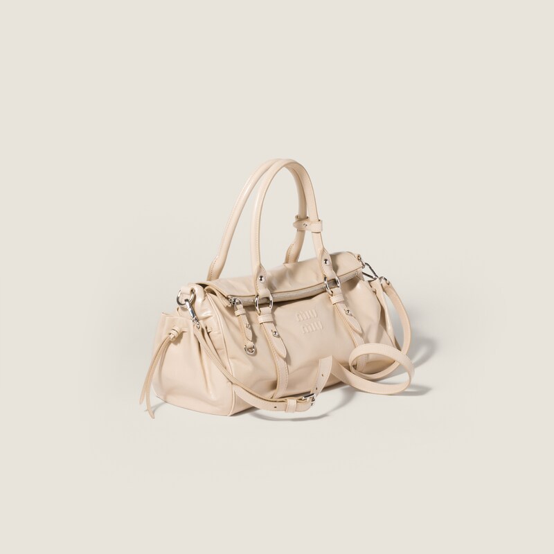 Shiny leather handbag
