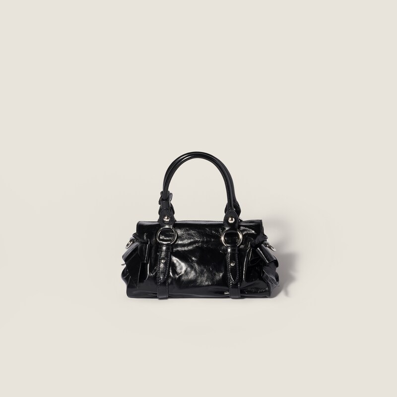 Shiny leather handbag