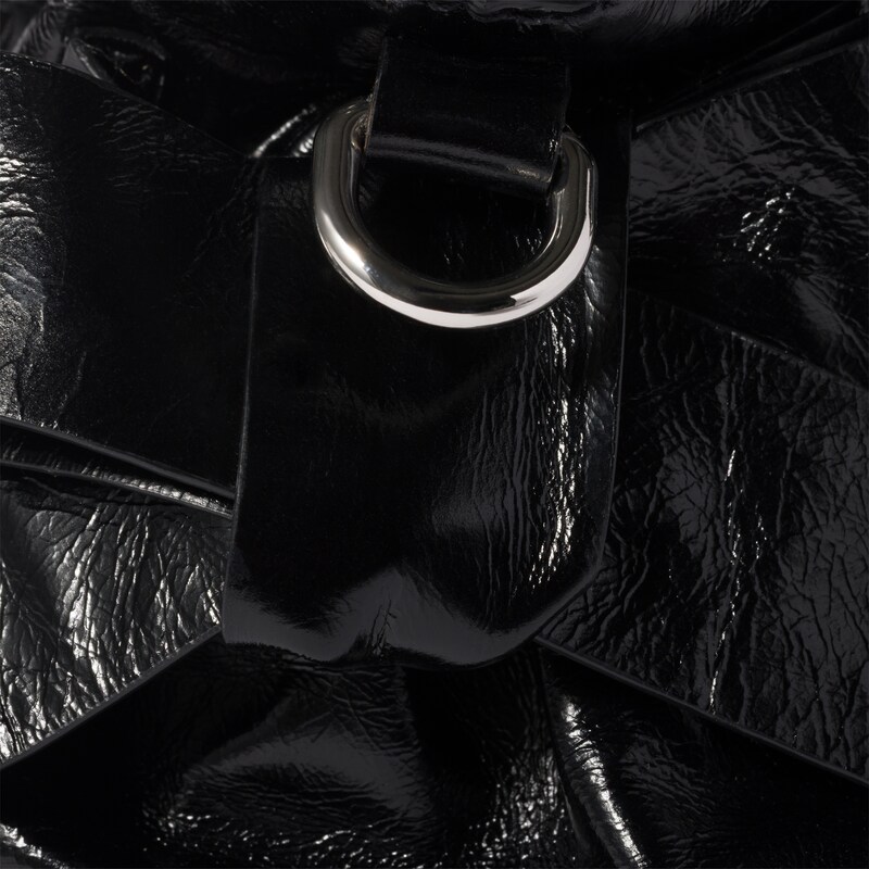 Shiny leather handbag