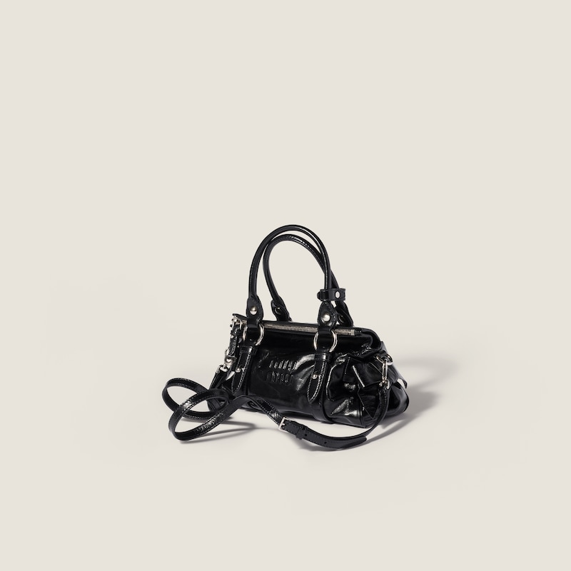 Shiny leather handbag