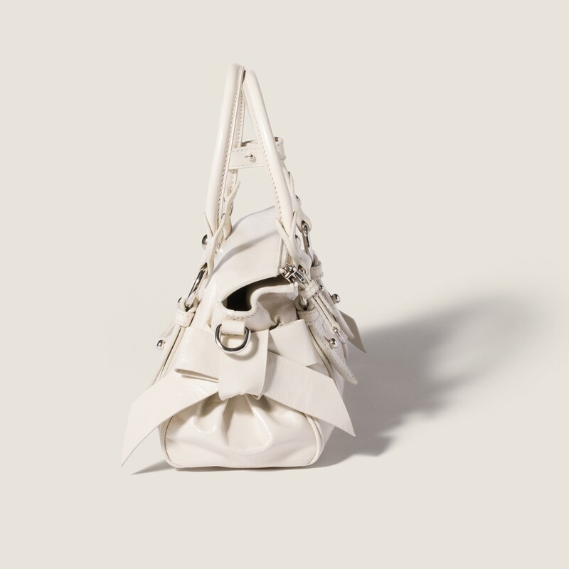 Shiny leather handbag