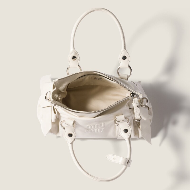 Shiny leather handbag