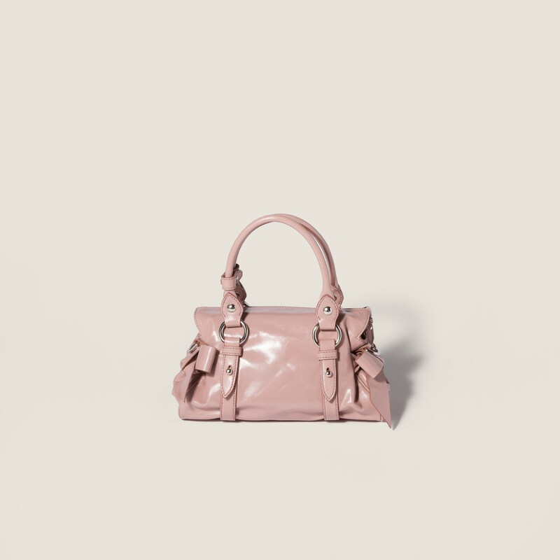 Shiny leather handbag