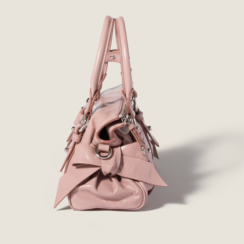 Shiny leather handbag