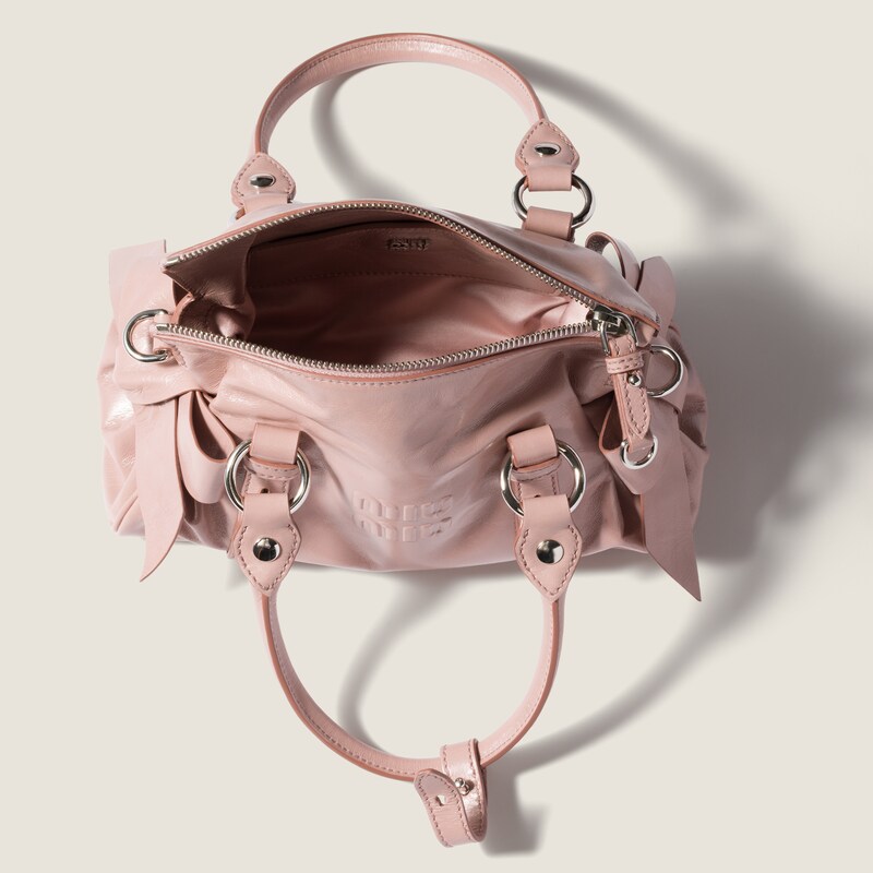 Shiny leather handbag