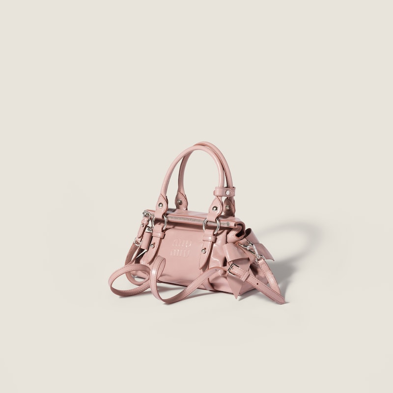 Shiny leather handbag