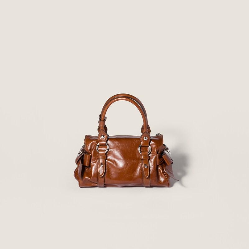 Shiny leather handbag