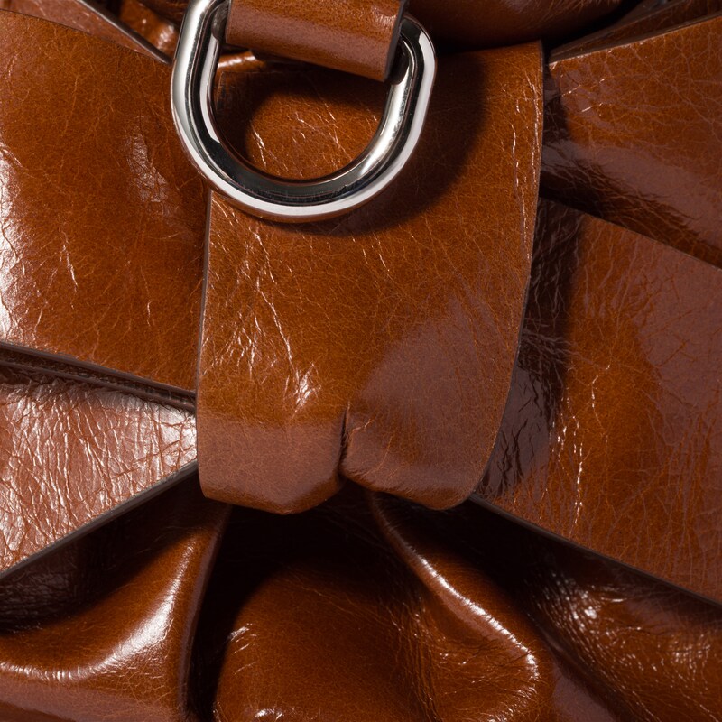 Shiny leather handbag