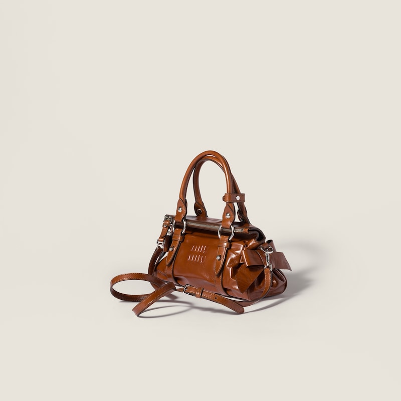 Shiny leather handbag