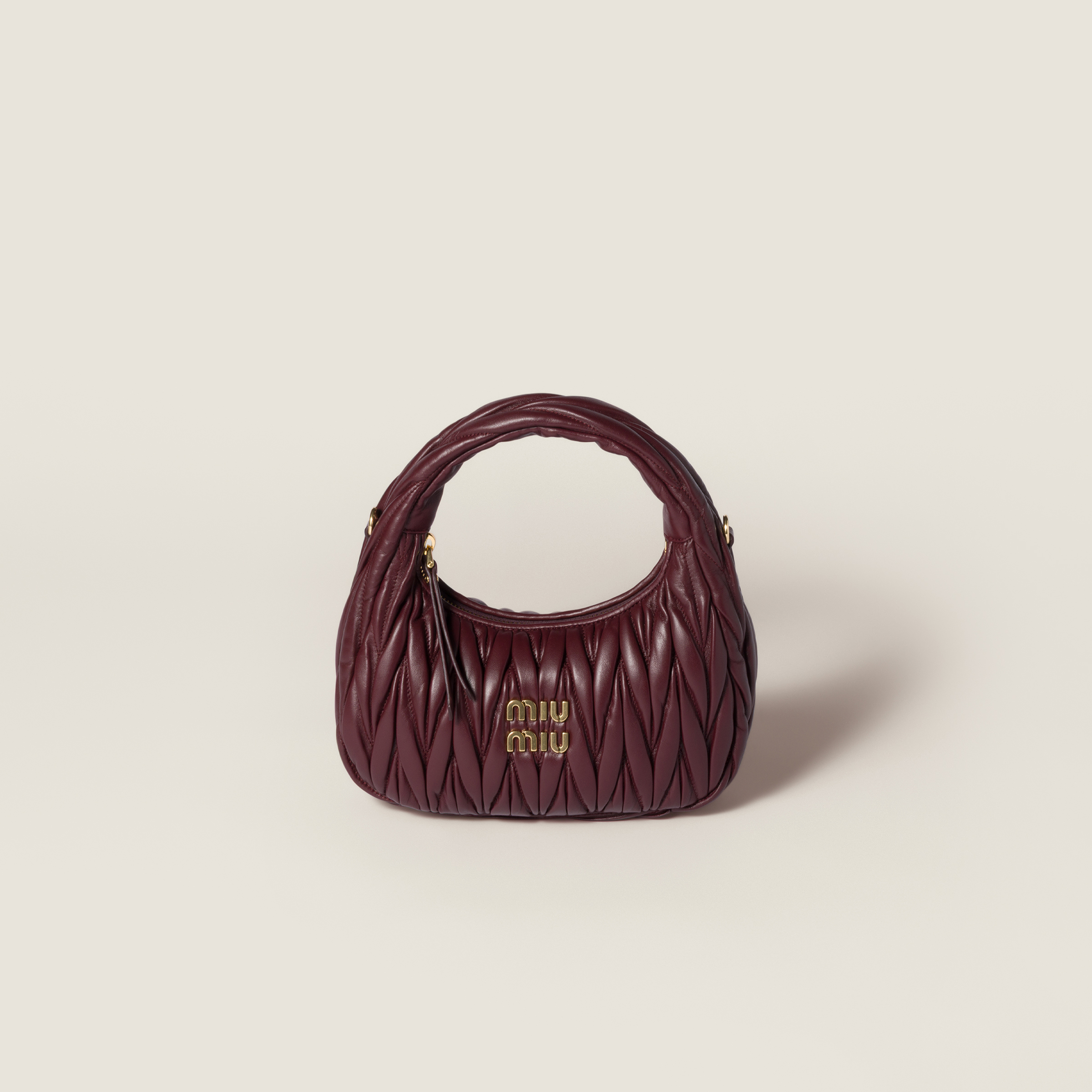 Wander matelassé nappa leather hobo bag