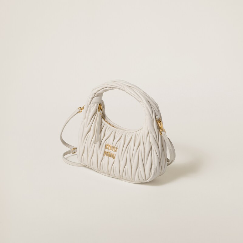 Wander matelassé nappa leather hobo bag