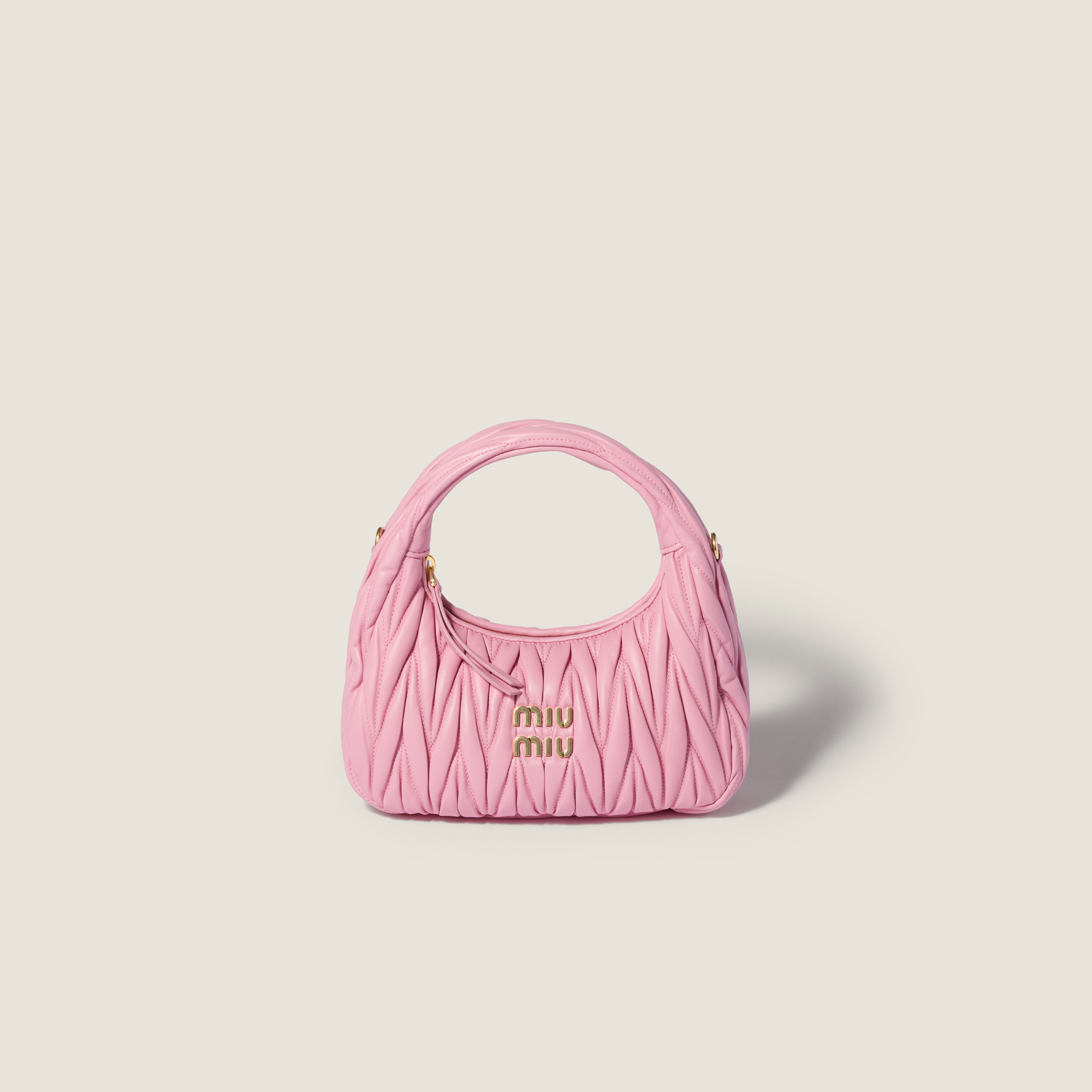 Wander matelassé nappa leather hobo bag