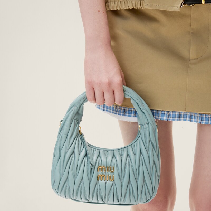 Wander matelassé nappa leather hobo bag