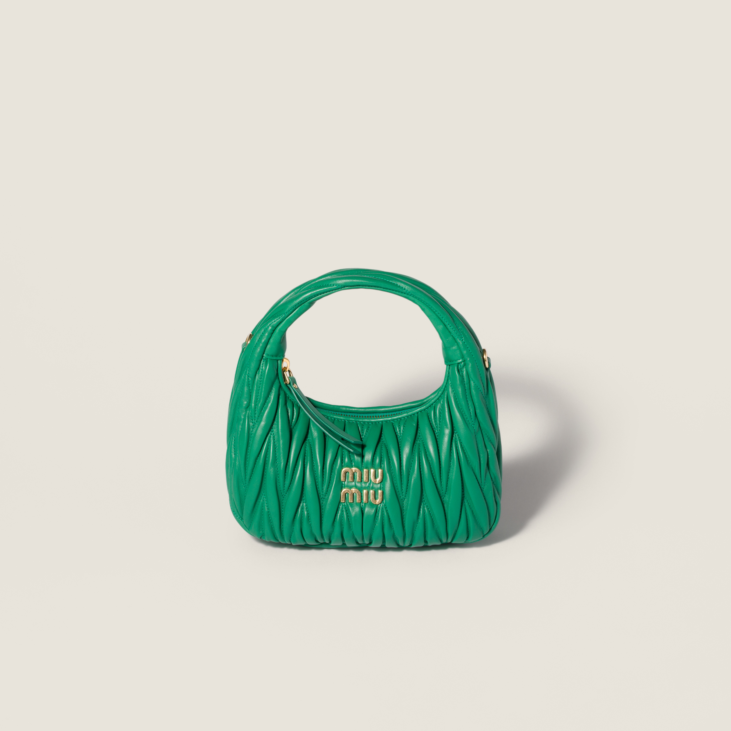Wander matelassé nappa leather hobo bag