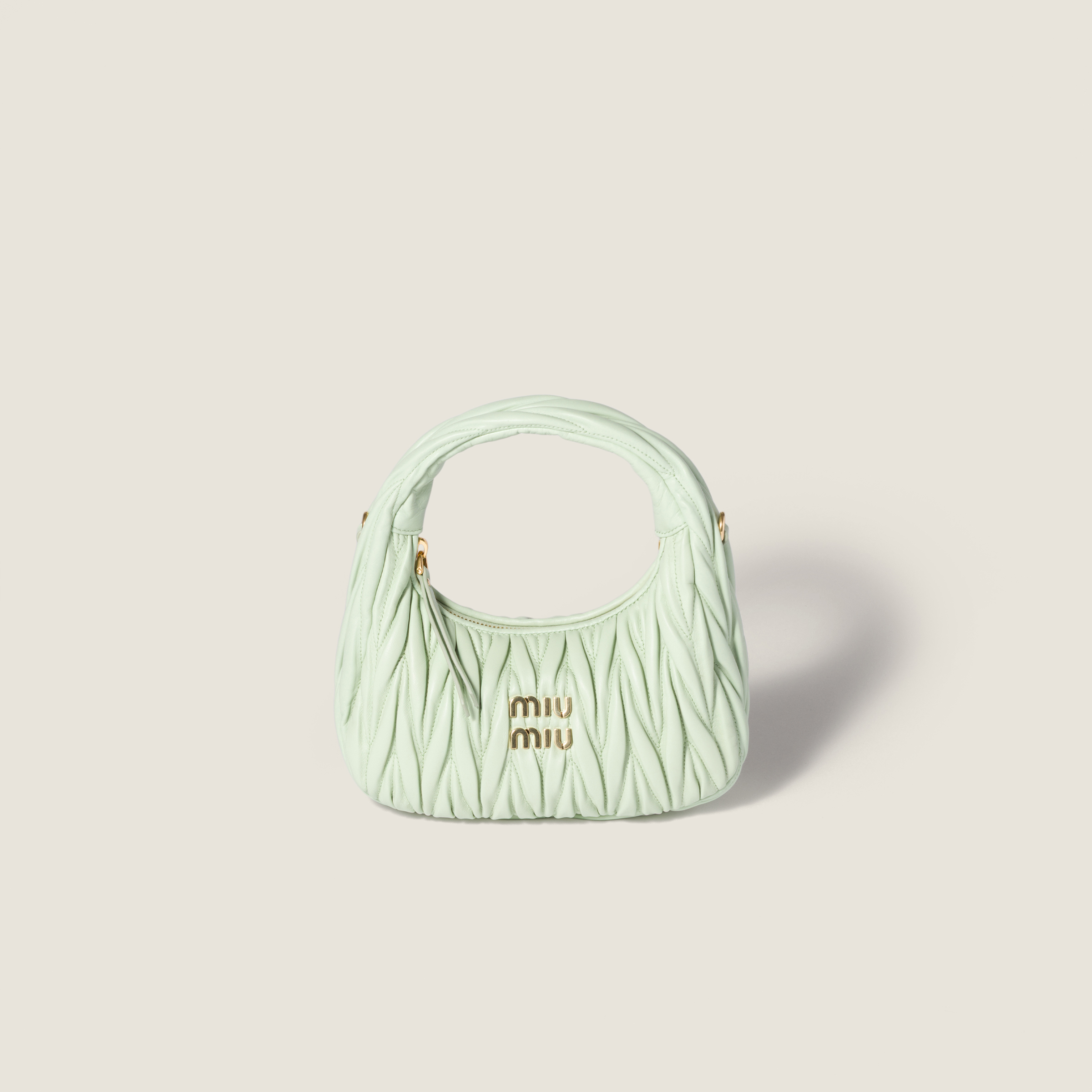 Wander matelassé nappa leather hobo bag