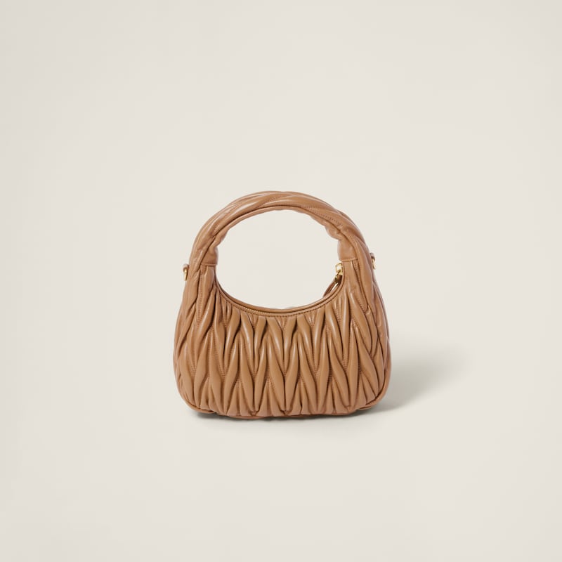 Wander matelassé nappa leather hobo bag