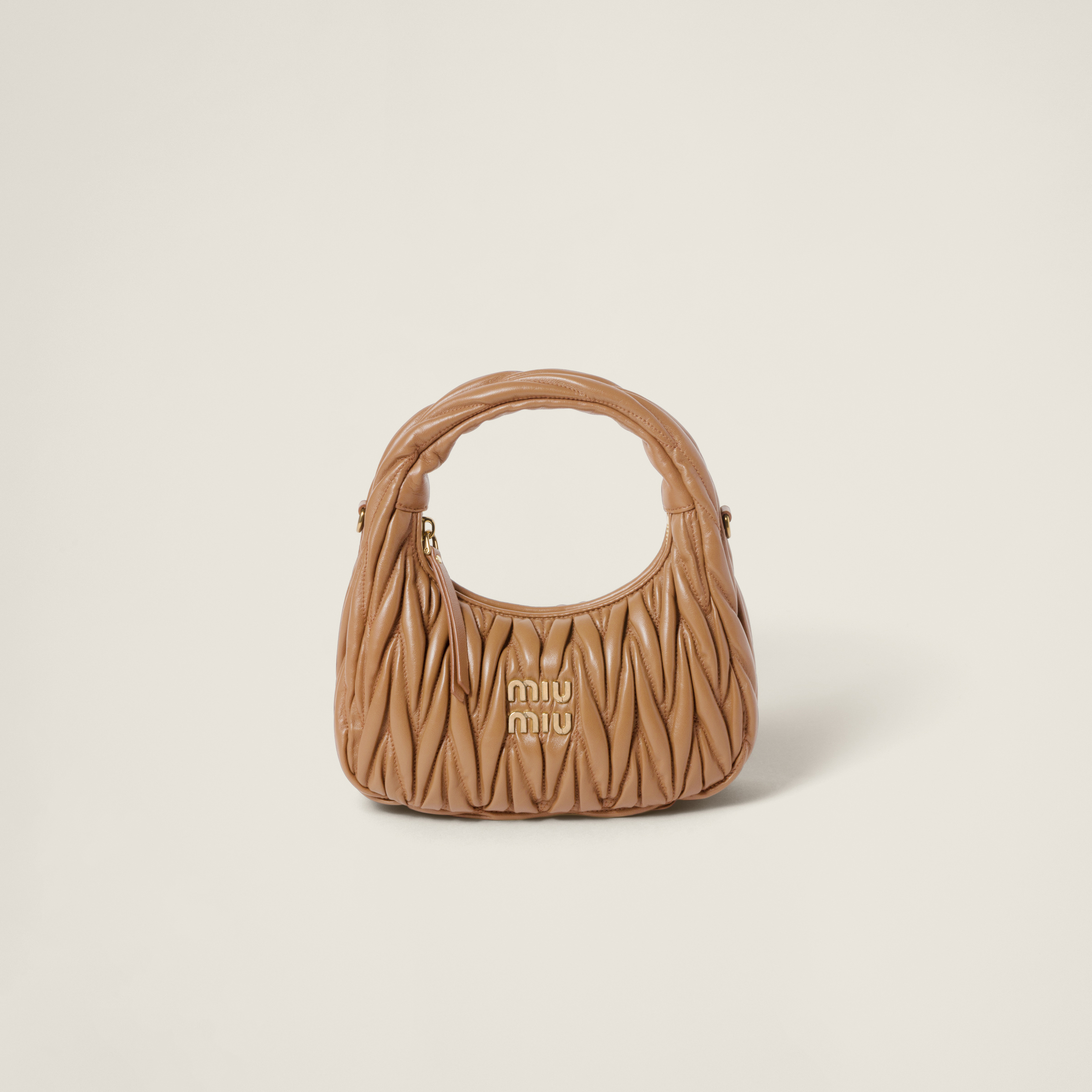 Wander matelassé nappa leather hobo bag