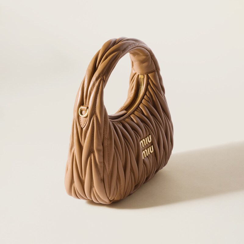 Wander matelassé nappa leather hobo bag