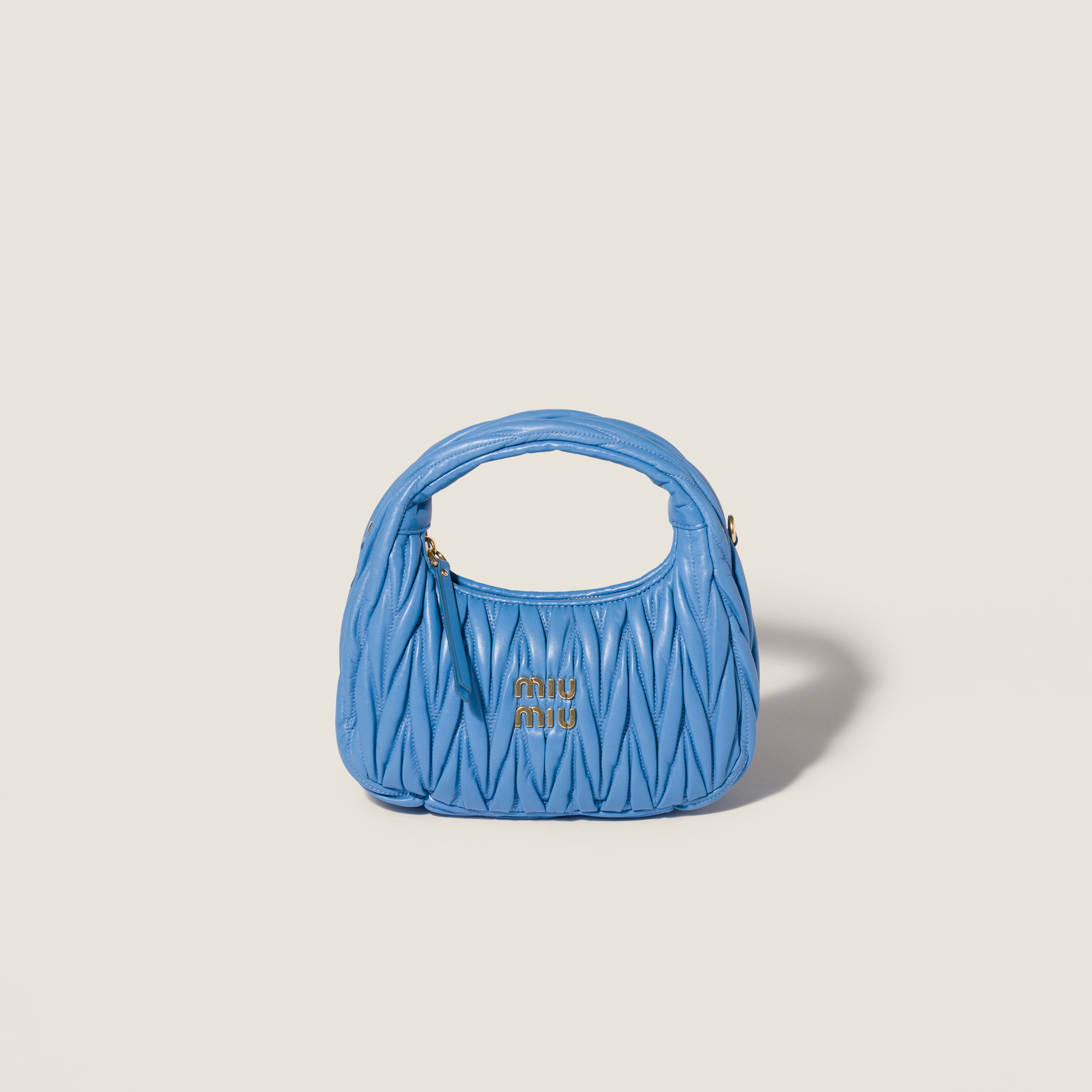 Wander matelassé nappa leather hobo bag
