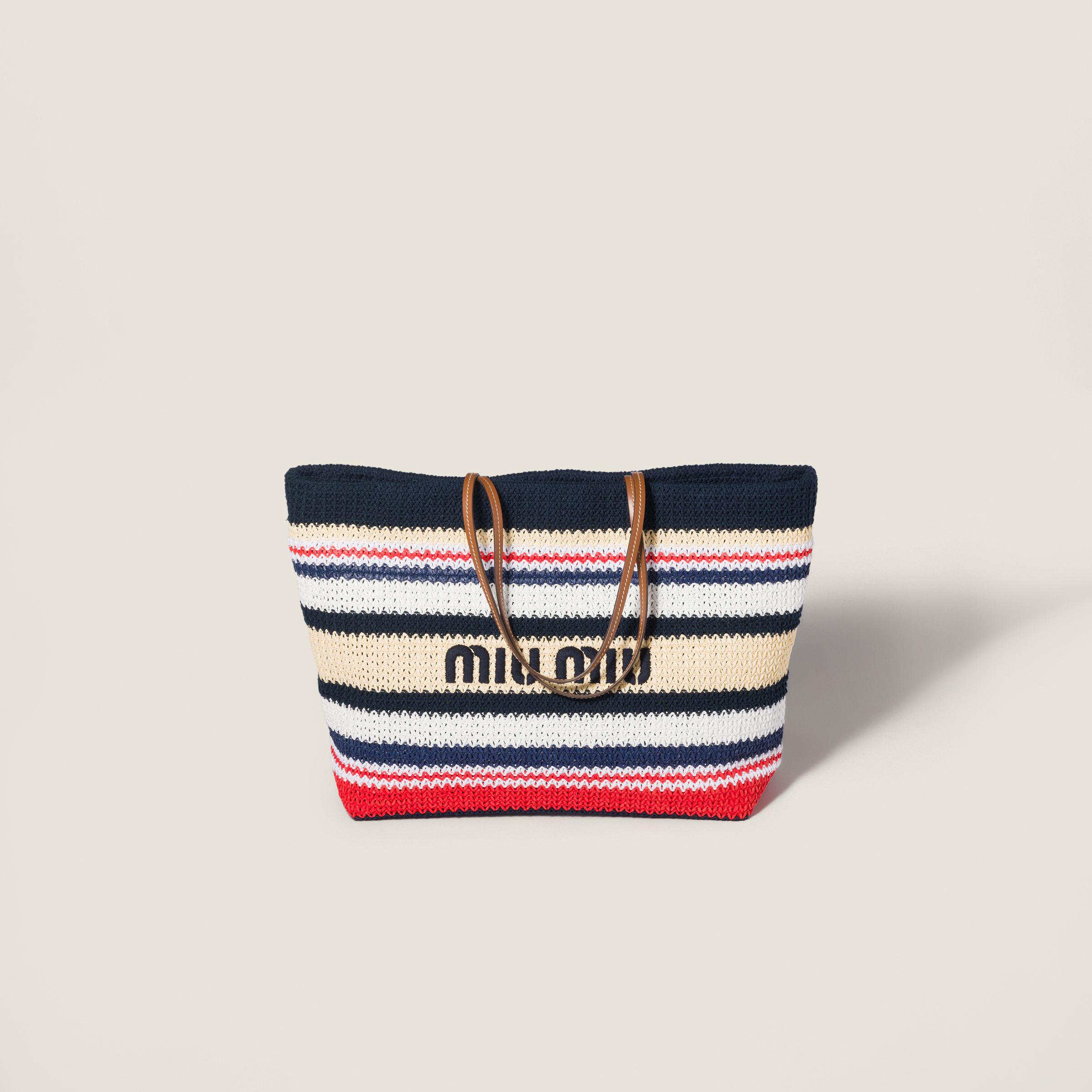 Raffia-effect woven tote bag