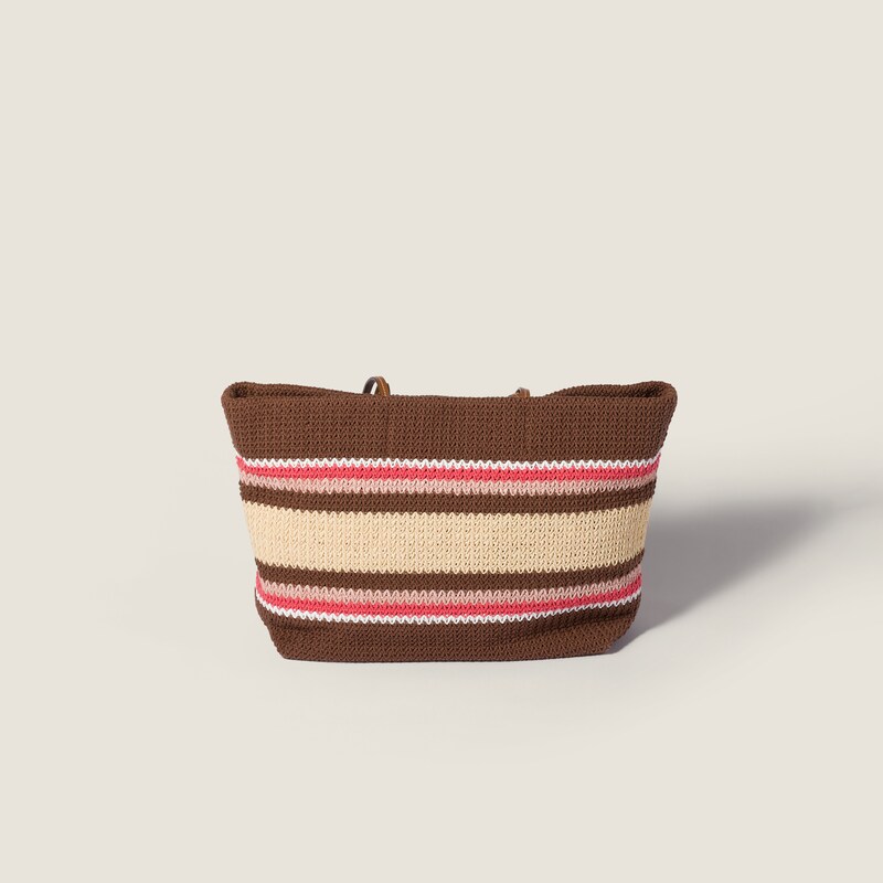 Raffia-effect woven tote bag
