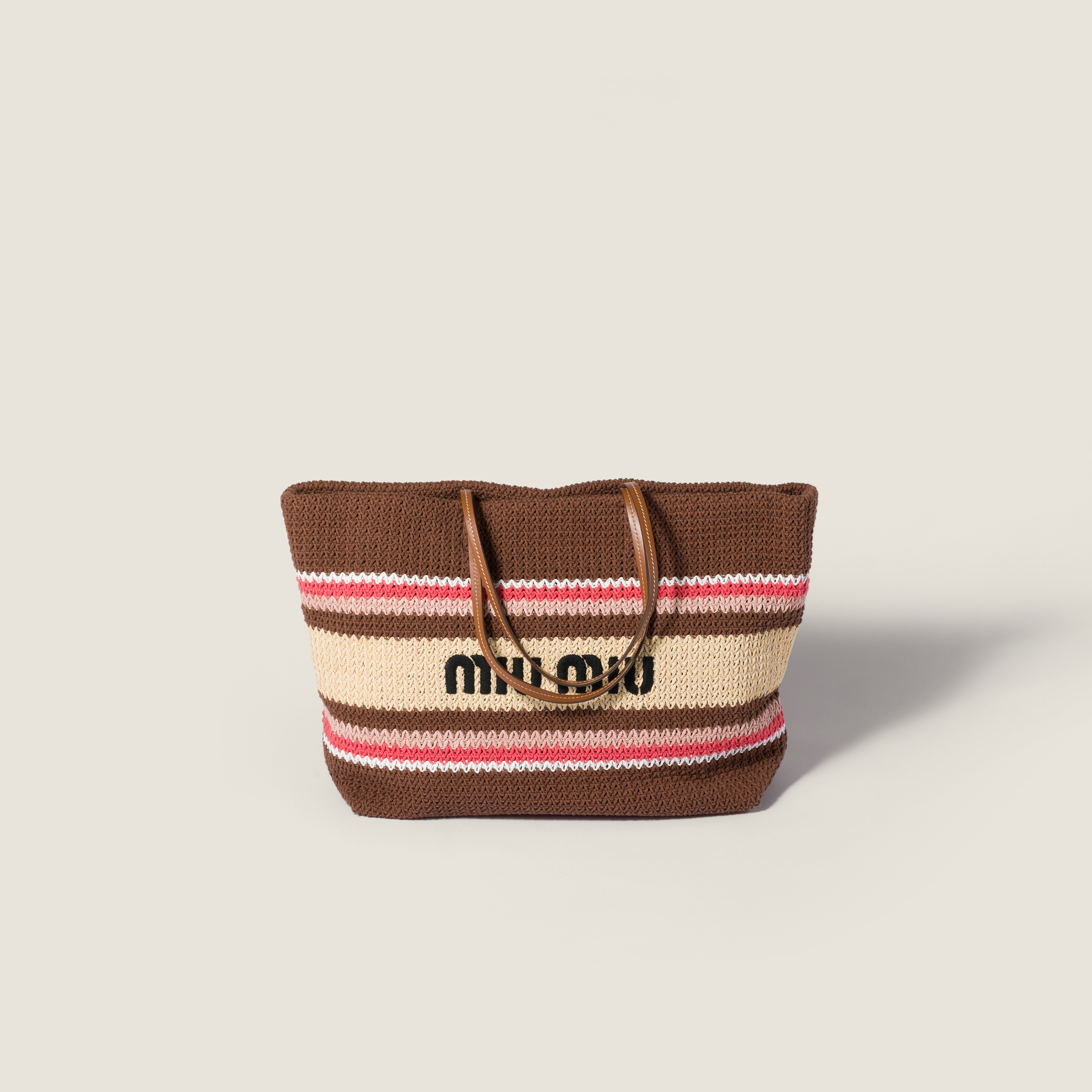 Raffia-effect woven tote bag