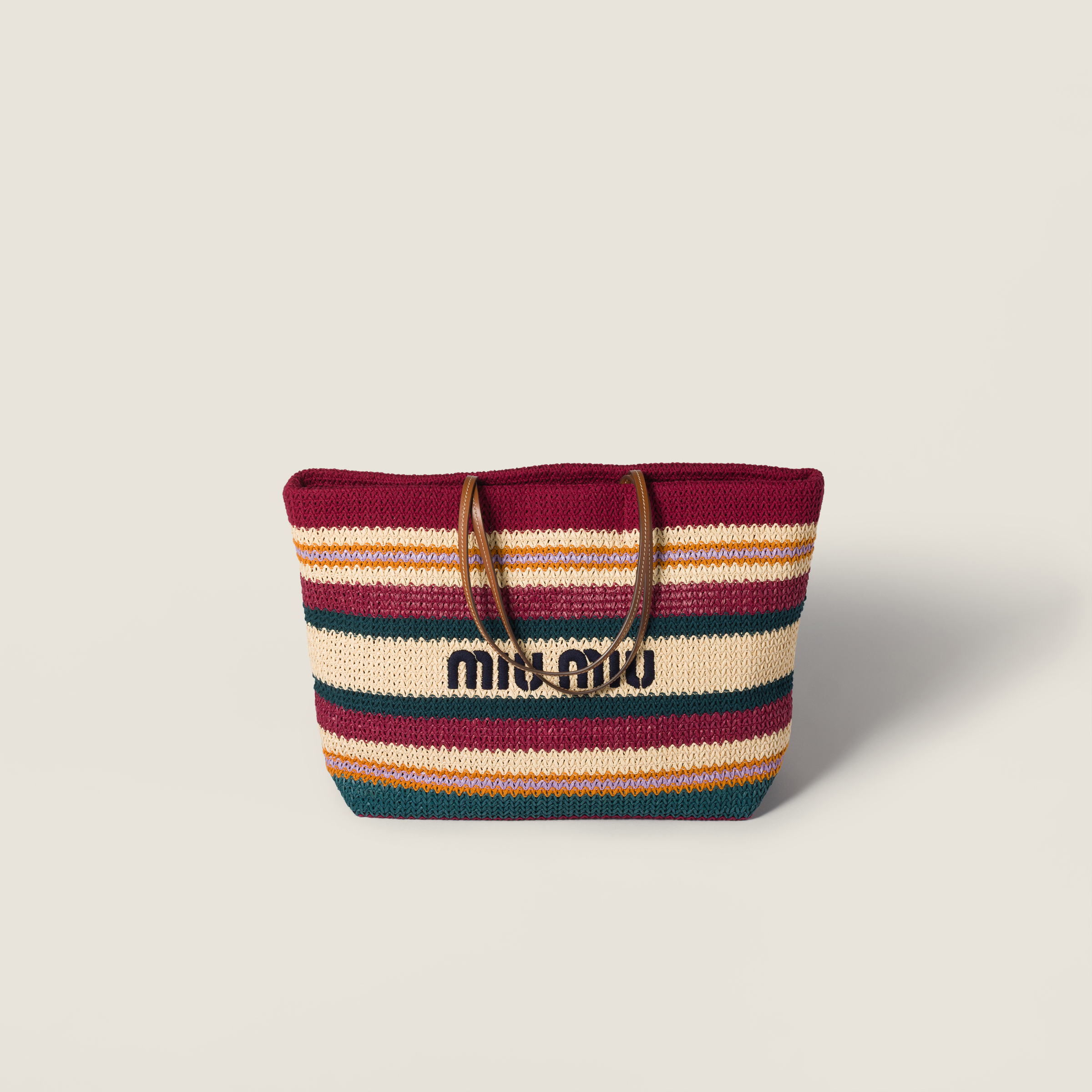 Raffia-effect woven tote bag
