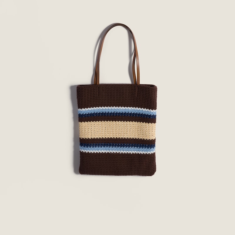 Raffia-effect woven tote bag