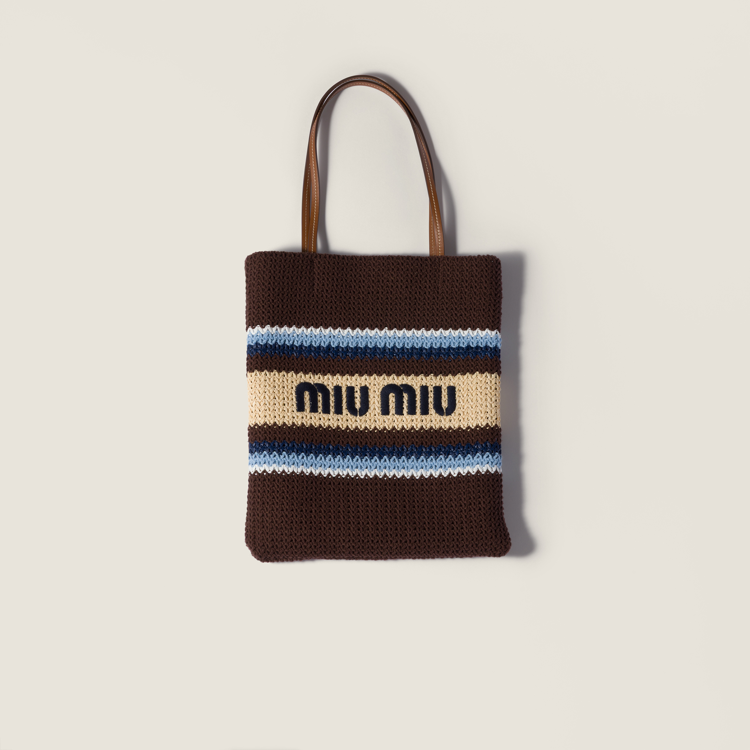 Raffia-effect woven tote bag
