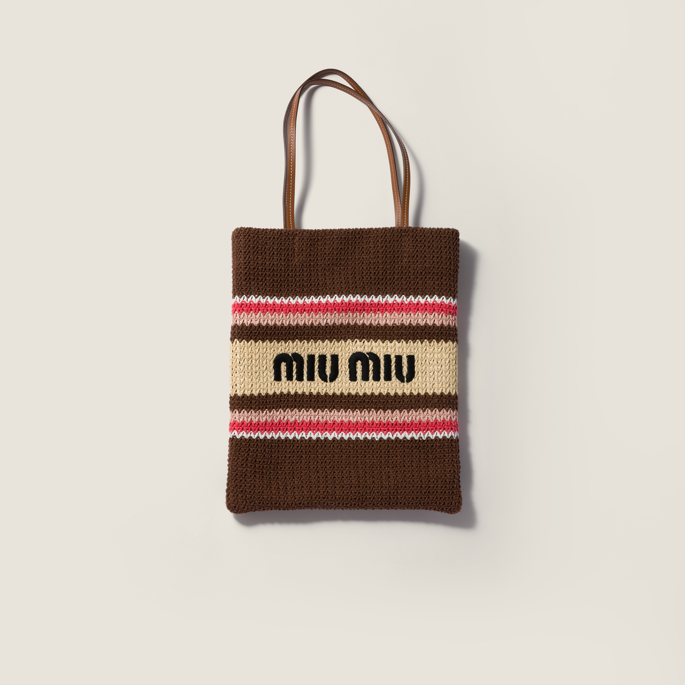 Raffia-effect woven tote bag