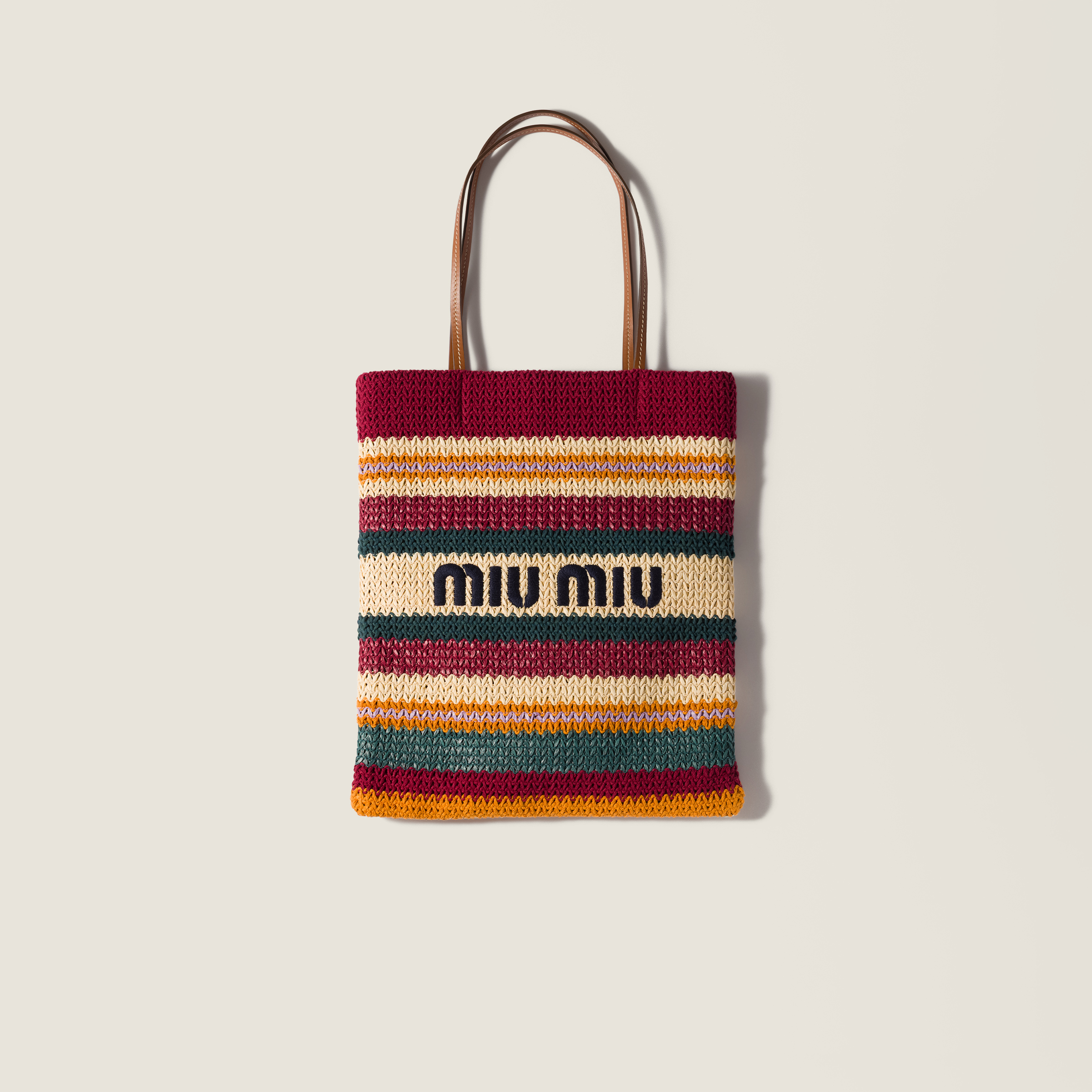 Raffia-effect woven tote bag