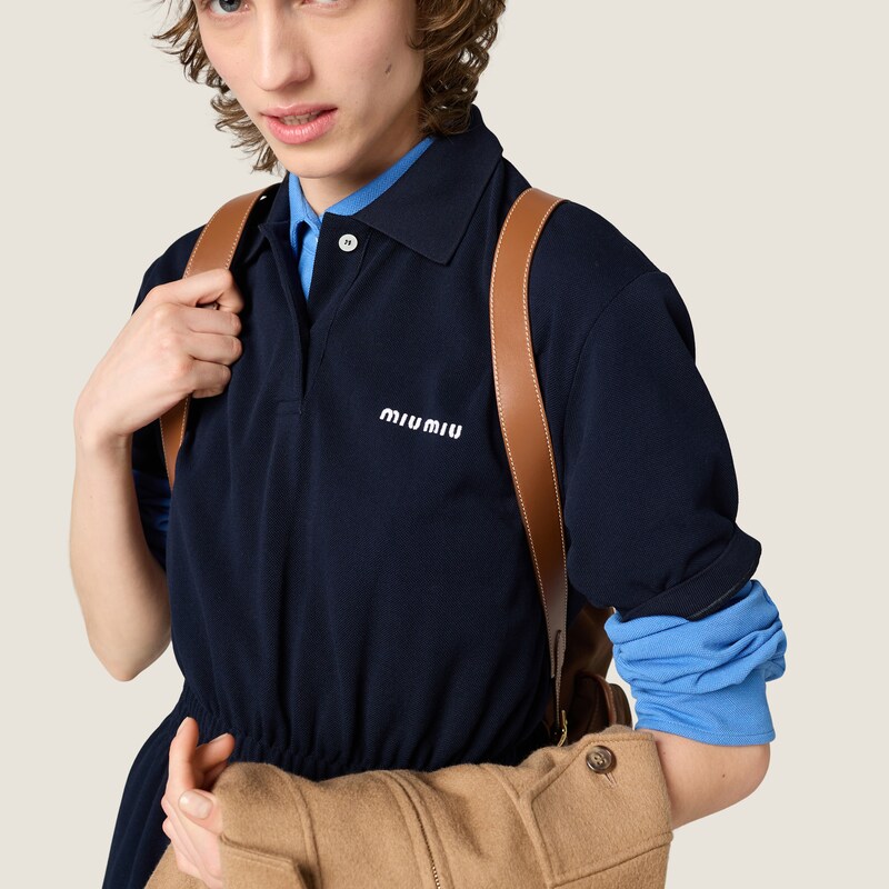 Canvas and leather backpack