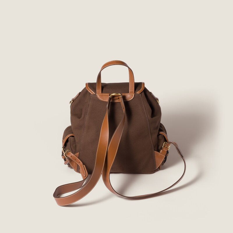 Canvas and leather backpack