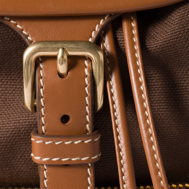 Canvas and leather backpack