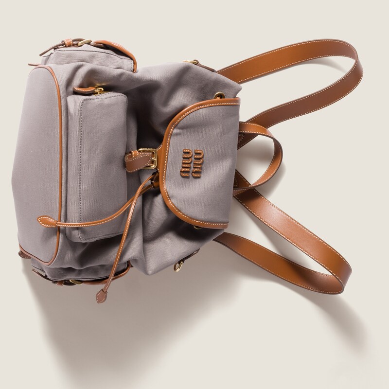 Canvas and leather backpack