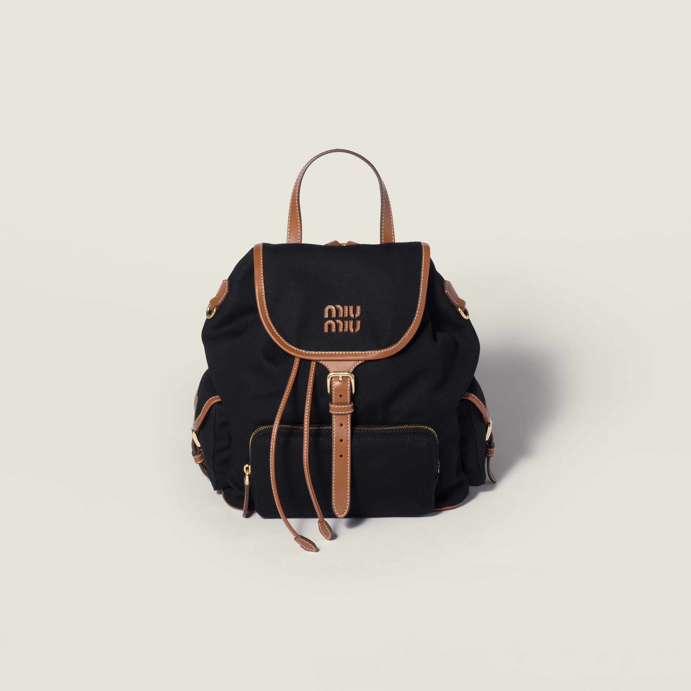 Canvas and leather backpack