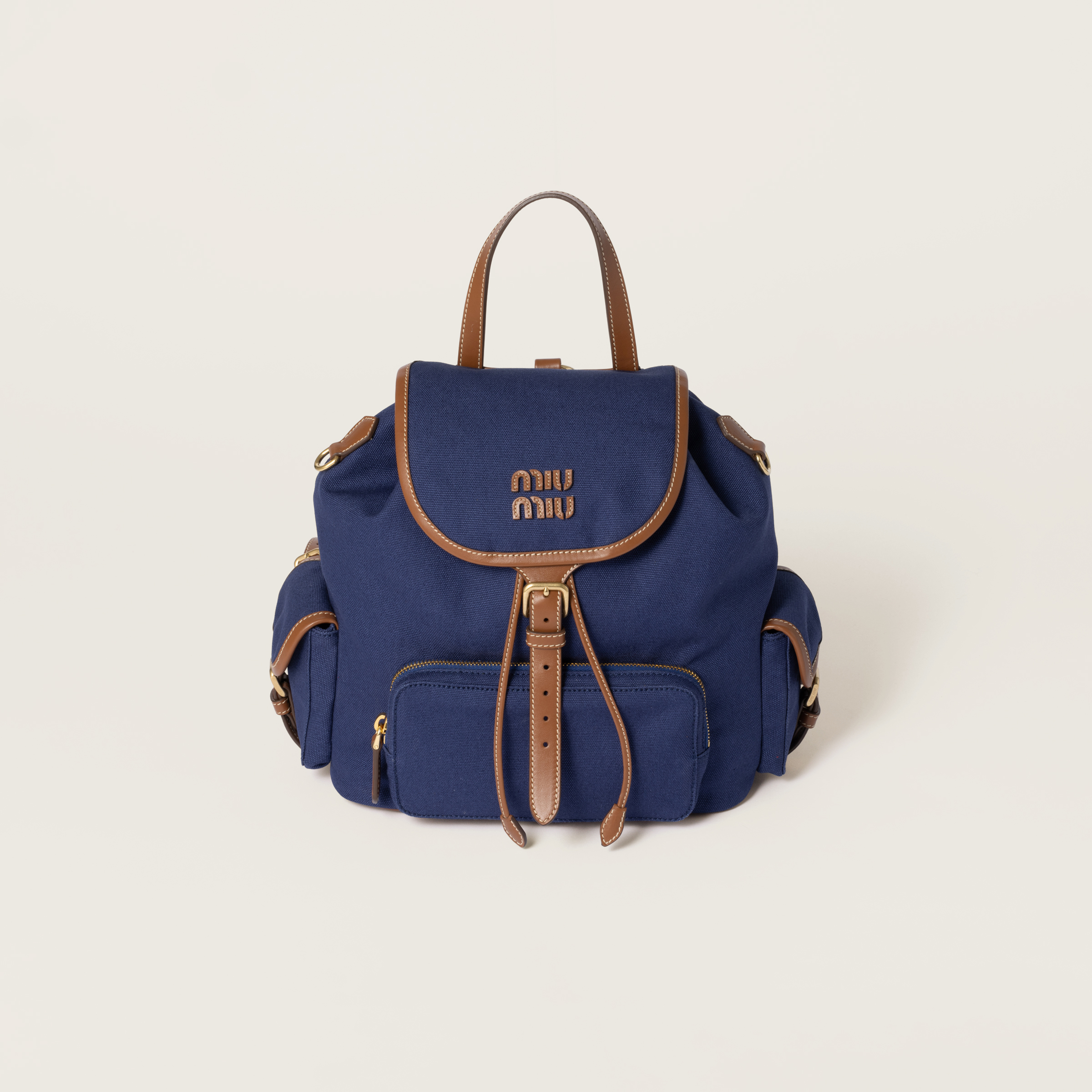 Canvas and leather backpack