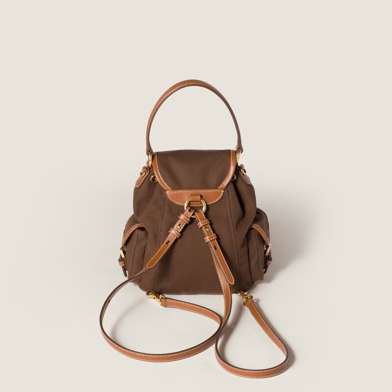 Canvas and leather backpack