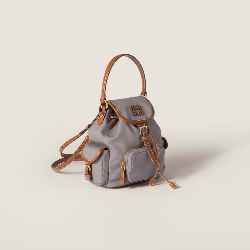 Canvas and leather backpack