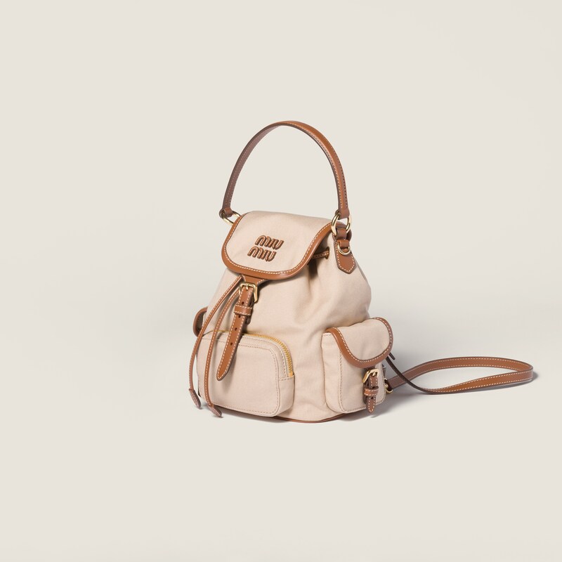 Canvas and leather backpack