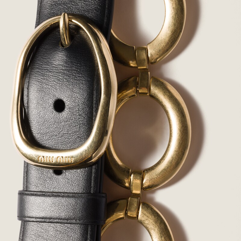 Leather and metal belt