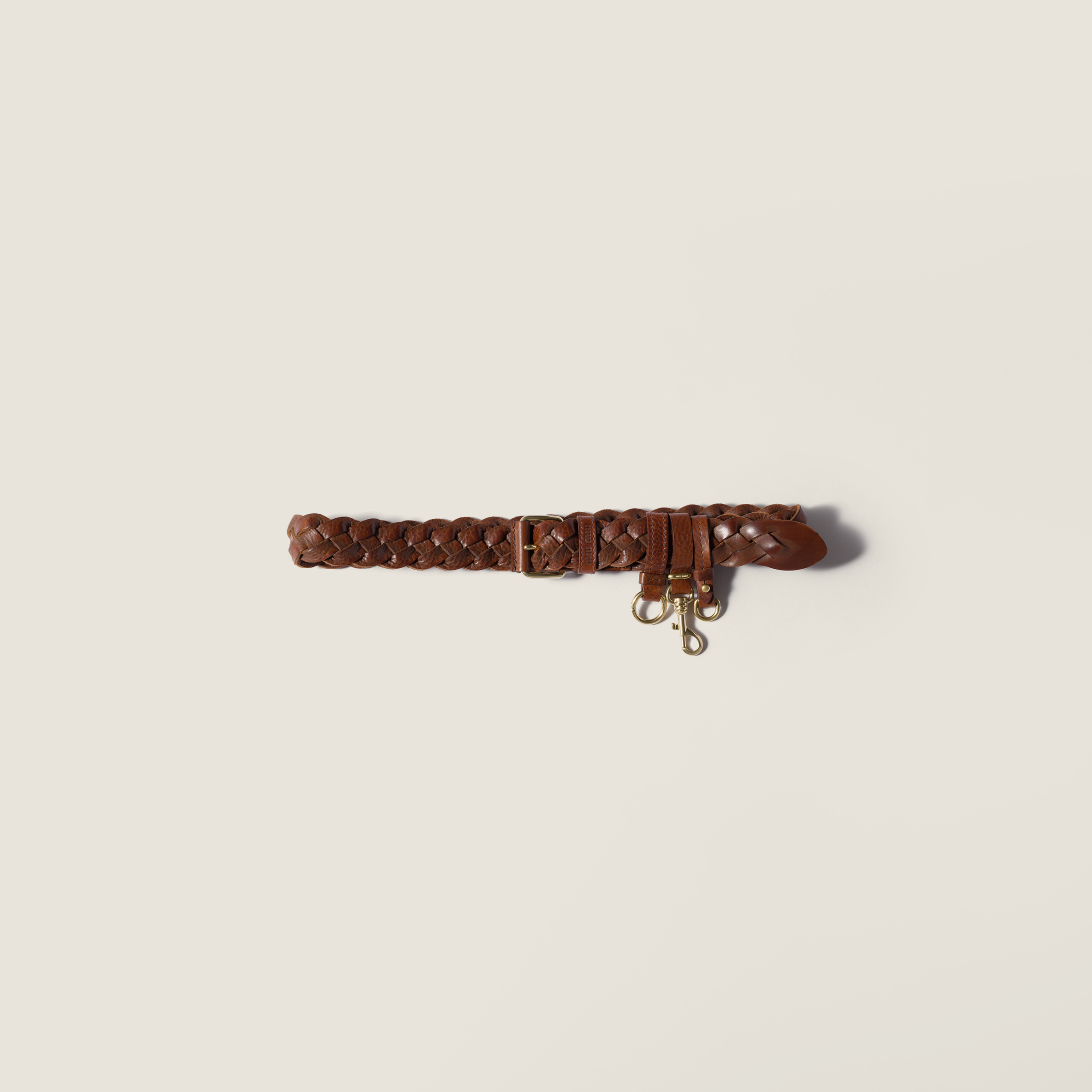 Woven leather belt