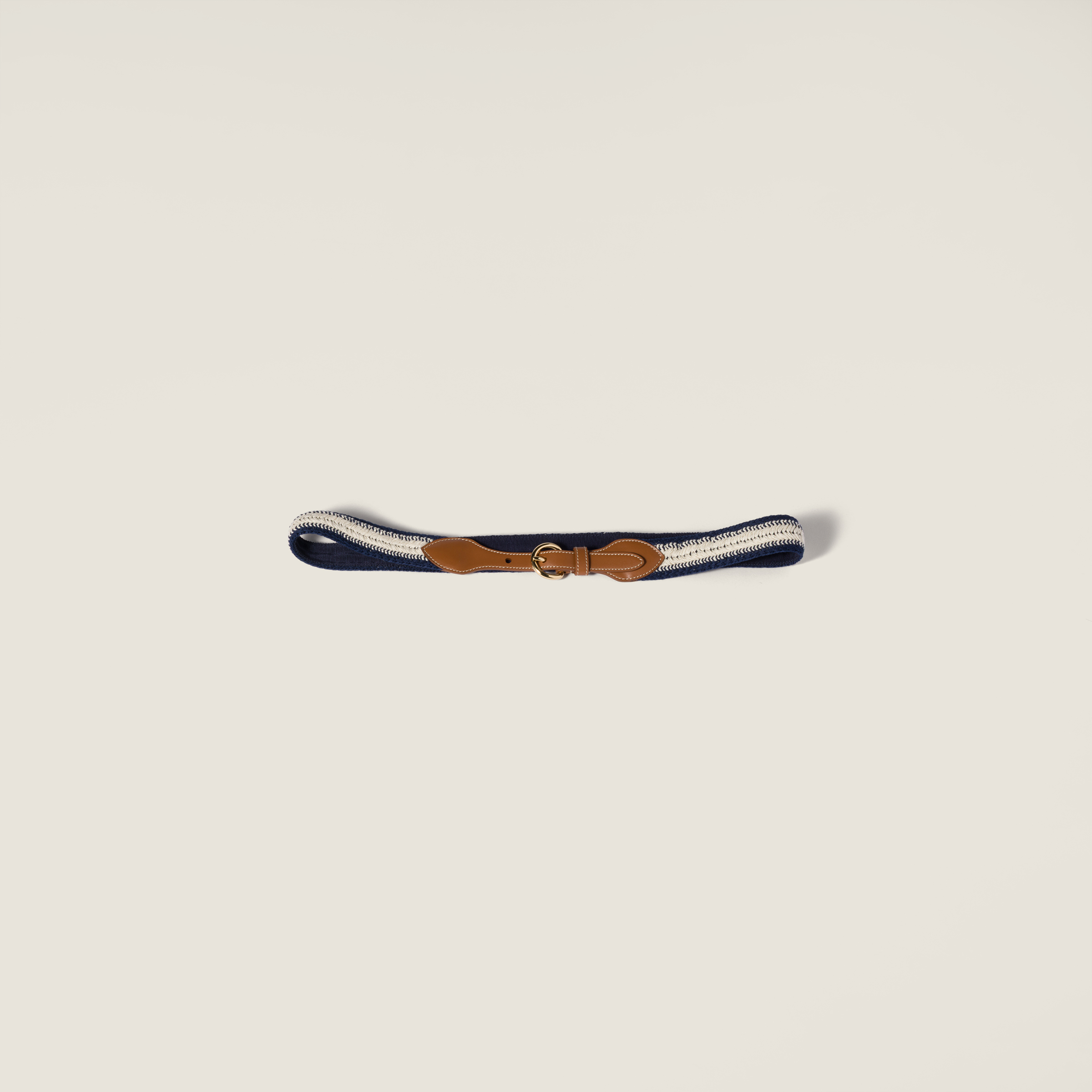 Leather and cotton crochet belt