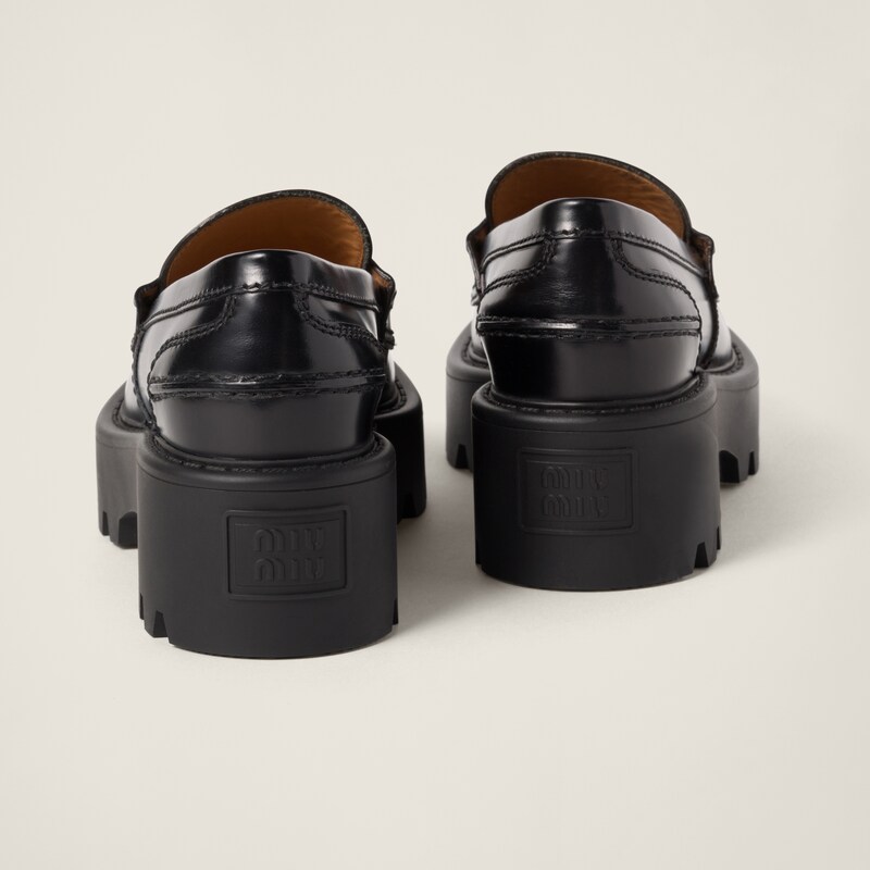 Brushed leather loafers