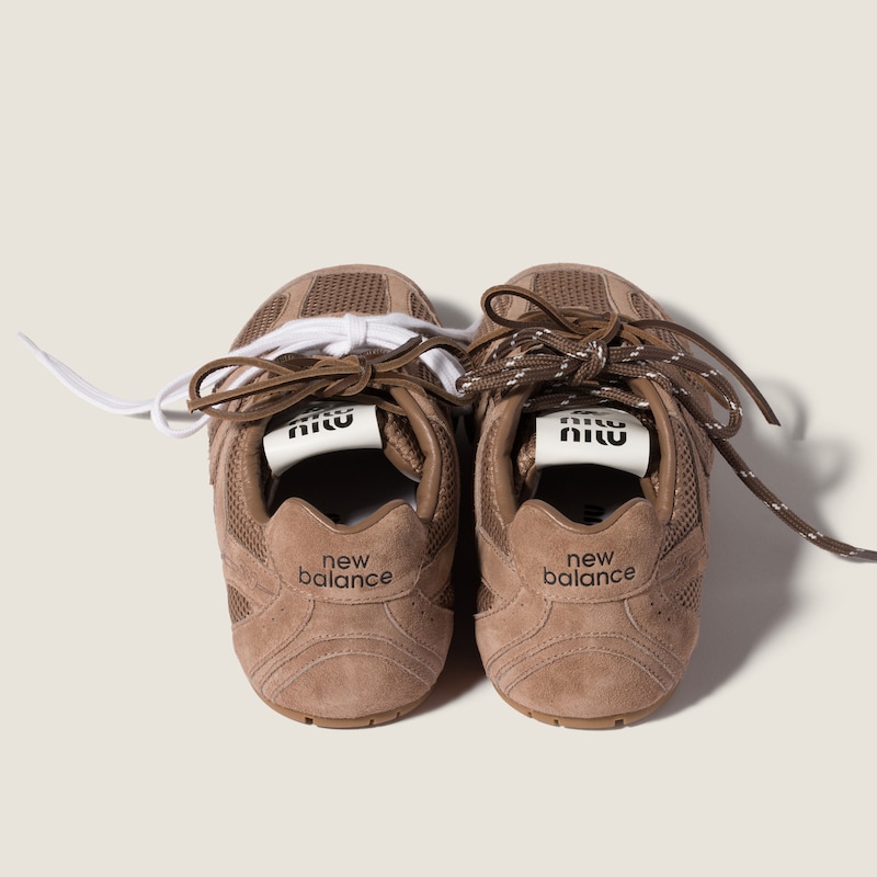 New Balance X Miu Miu 530 SL 绒面皮革和网眼运动鞋
