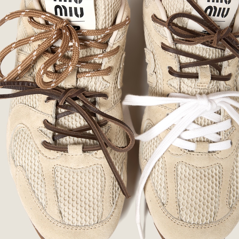 New Balance X Miu Miu 530 SL 绒面皮革和网眼运动鞋