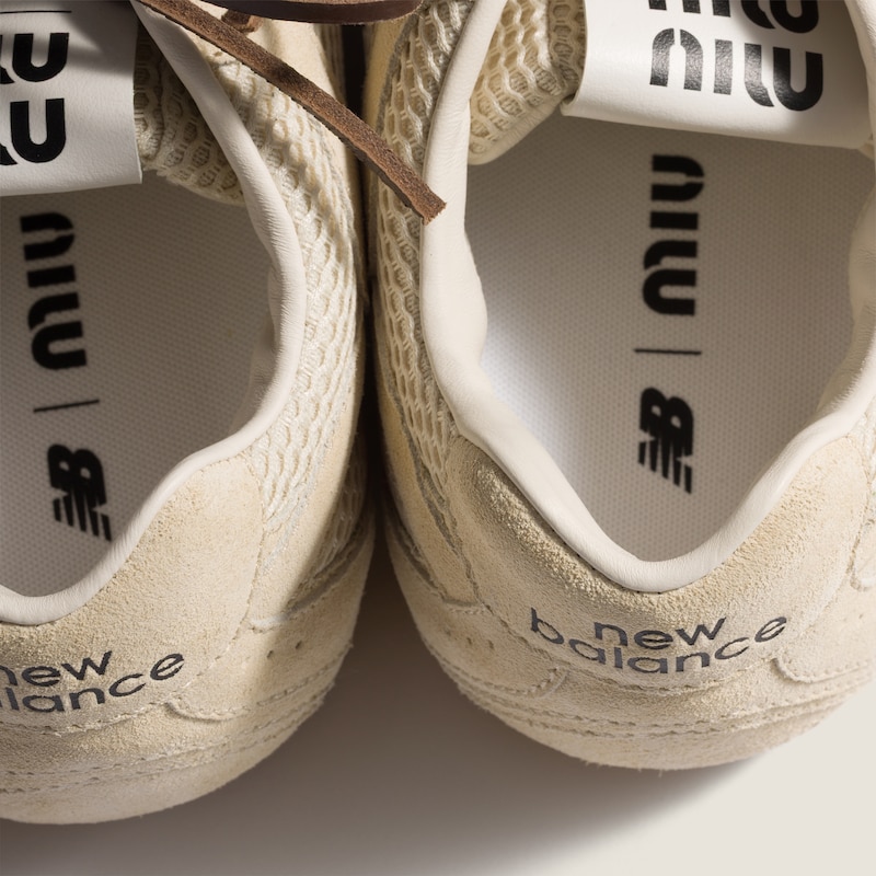 New Balance X Miu Miu 530 SL 绒面皮革和网眼运动鞋